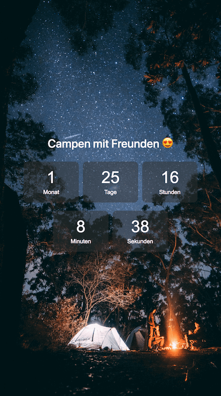 Urlaubscountdown - Countdown zum Urlaub Campen